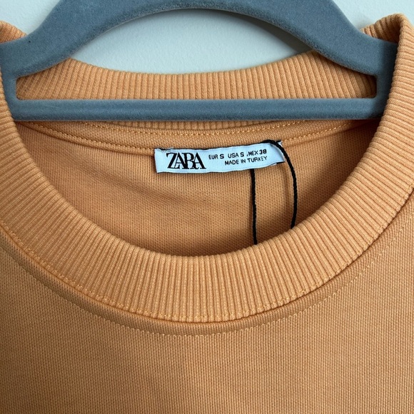 Zara Short Sleeve Sweatshirt Orange Size Small - Picture 3 of 5